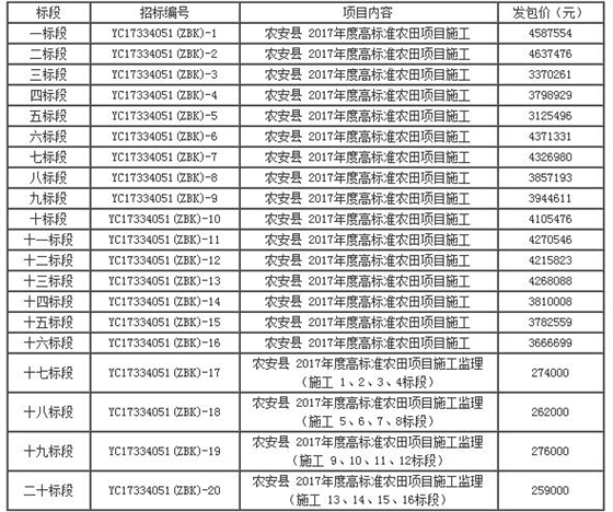 标段划分