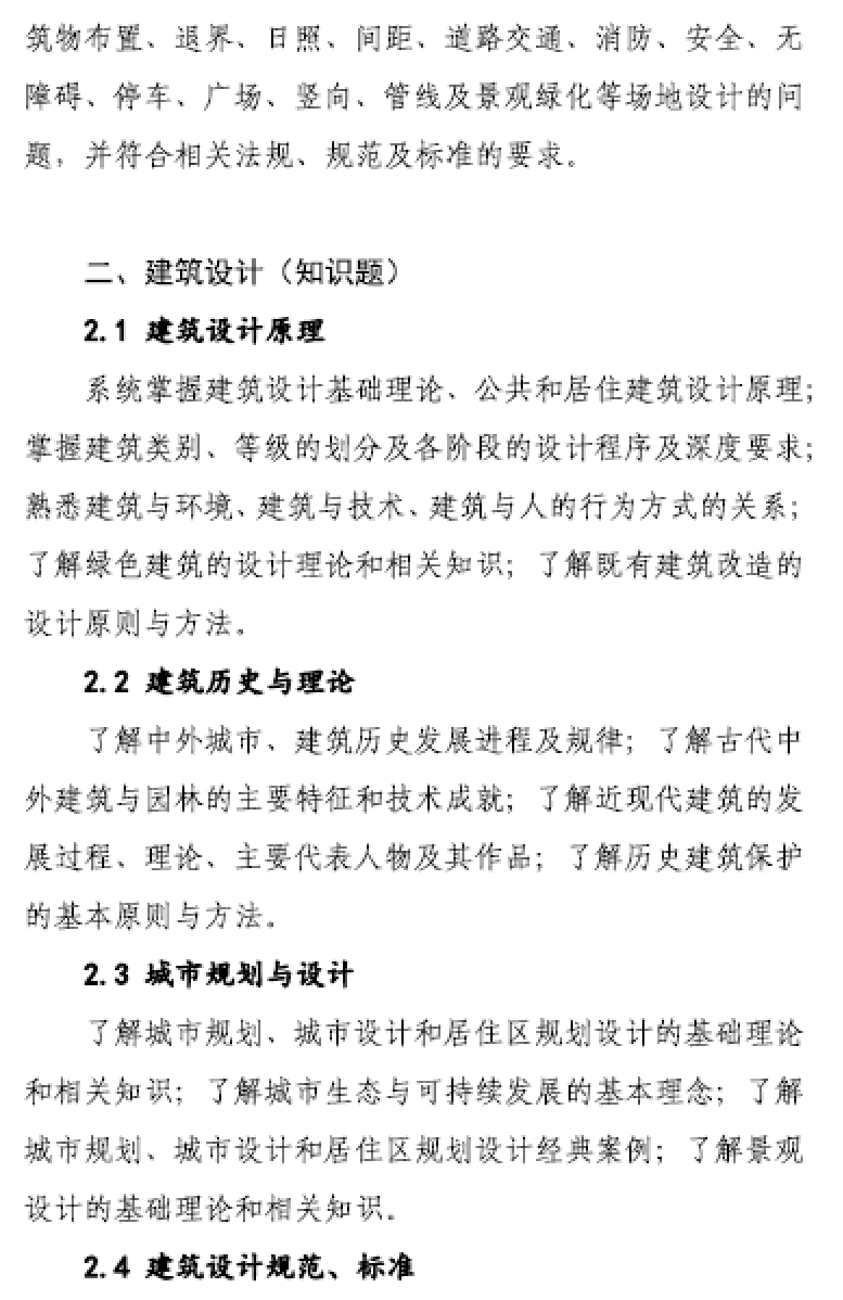 大事件！9门变6门！一级注册建筑师考试大纲（21版）发布，2023年执行！